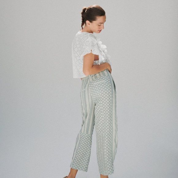 NEW Zara TOP WITH DIE-CUT EMBROIDERY BLOUSE KNIT WHITE WOMENS SIZE L - Picture 3 of 6